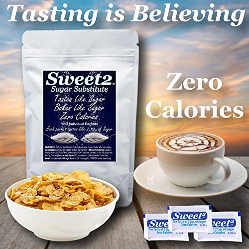 Sweet2™ Is The Best Tasting Alternative Sugar Substitute You Will Ever Use. Zero Calories, Less Than 1 Gram Of Carbs, Perfect For Diabetics, Keto, Atkins, Whole-30 & Low Carb Diets. (150) #TOP5