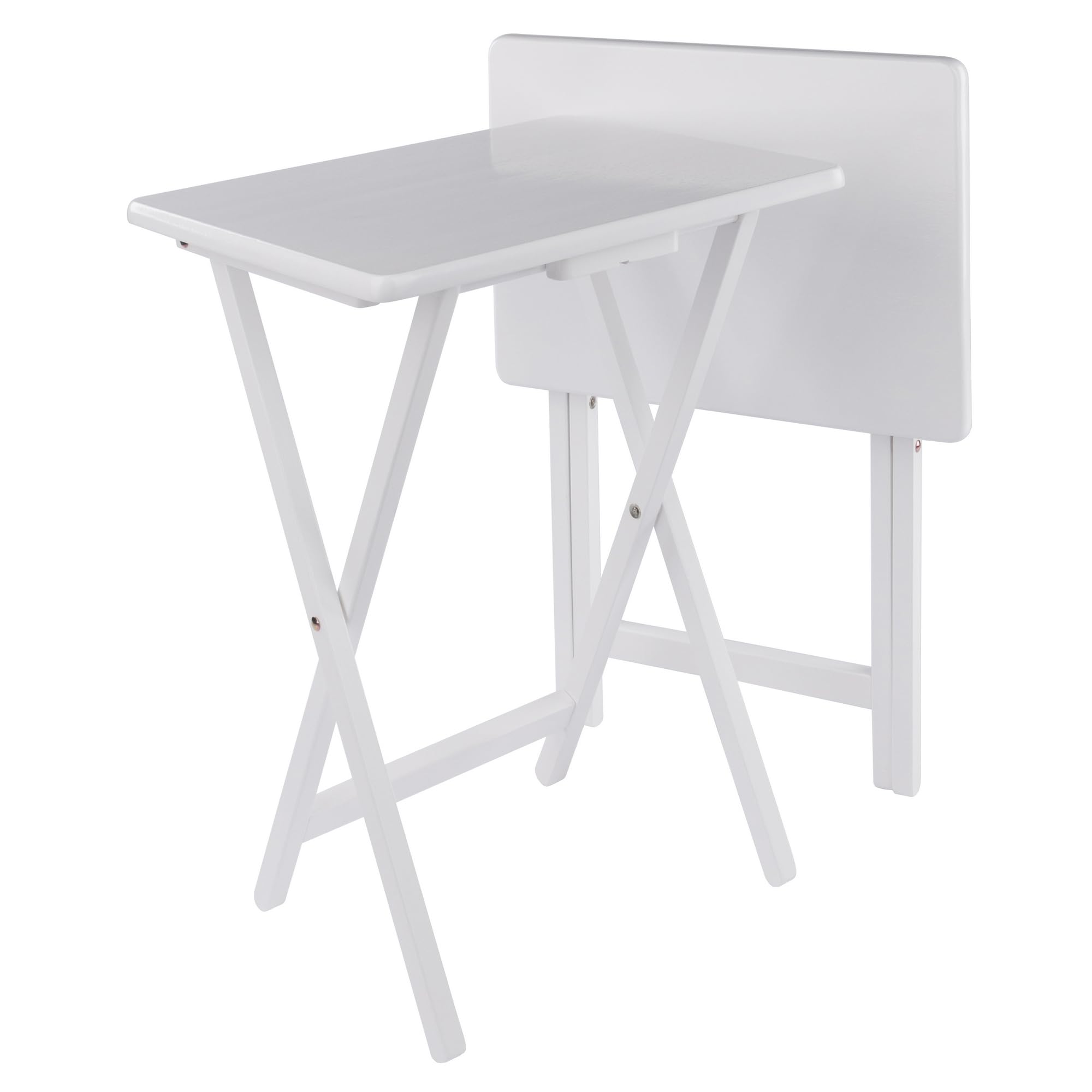 Winsome Alex Set of 2 Foldable Snack Tables, White
