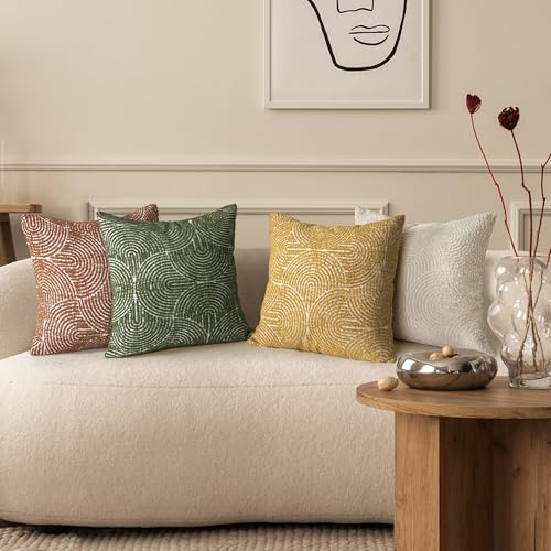 Housse de coussin bohème pour salon chaleureux au motif géométrique tissé