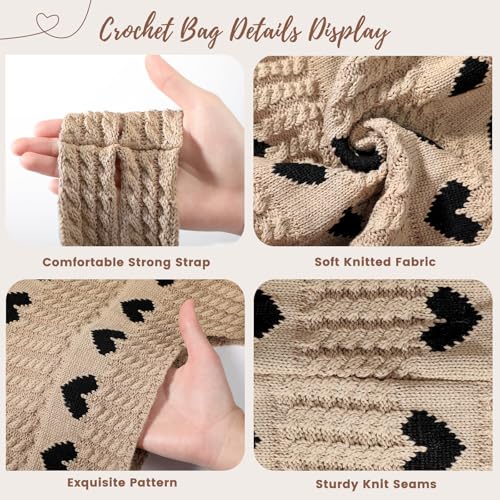 Image of Pleneal Crochet Tote Bag, Mesh Beach Bag, Knitted Shoulder Beach Bags for Women Vacation Aesthetic Hobo Tote Bags