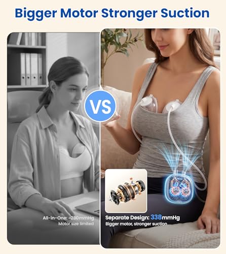 Image of NCVI 2 in 1 Wearable Breast Pump Hands-Free for Mom at Home or to Go | 4 Modes 9 Levels, Hospital-Grade Suction , BPA-Free, <45db, Portable Carry , Anti-flow, Pump While Driving or Outside