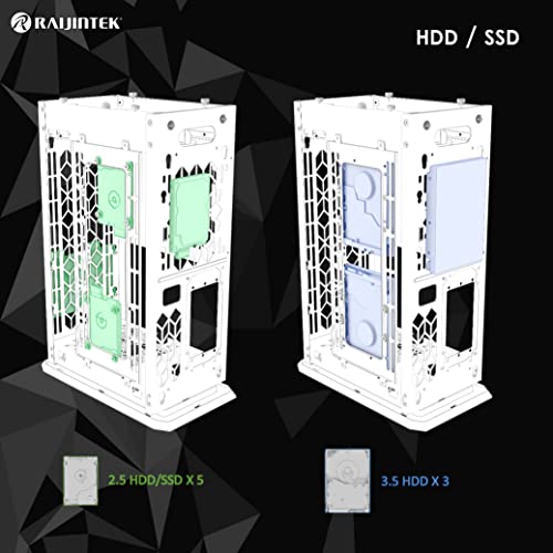 RAIJINTEK OPHION Elite White, Mini ITX PC Case, Mesh Side Panel with