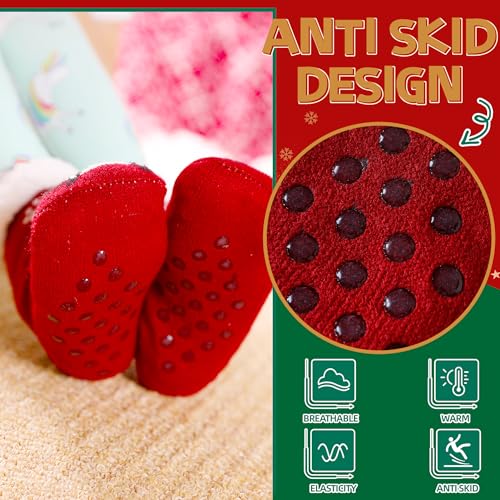 Kids Boy Girl Soft Thick Warm Slipper Socks Winter Fleece Fuzzy Non-Skid Children Home Socks - Image 4