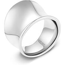 Wide Statement Band Rings for Women and Men,High 14K Gold Plated Polish Large Thumb Index Full Finger Rinds Size 6-11Gold and Silver