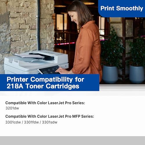 with chip 218a toner cartridges 4 pack color laser pro 3201dw mfp 3301 compatible for hp 218x 218a toner cartridge works withpro 3201 mfp 3301 3301sdw 3301cdw black cyan yellow magenta