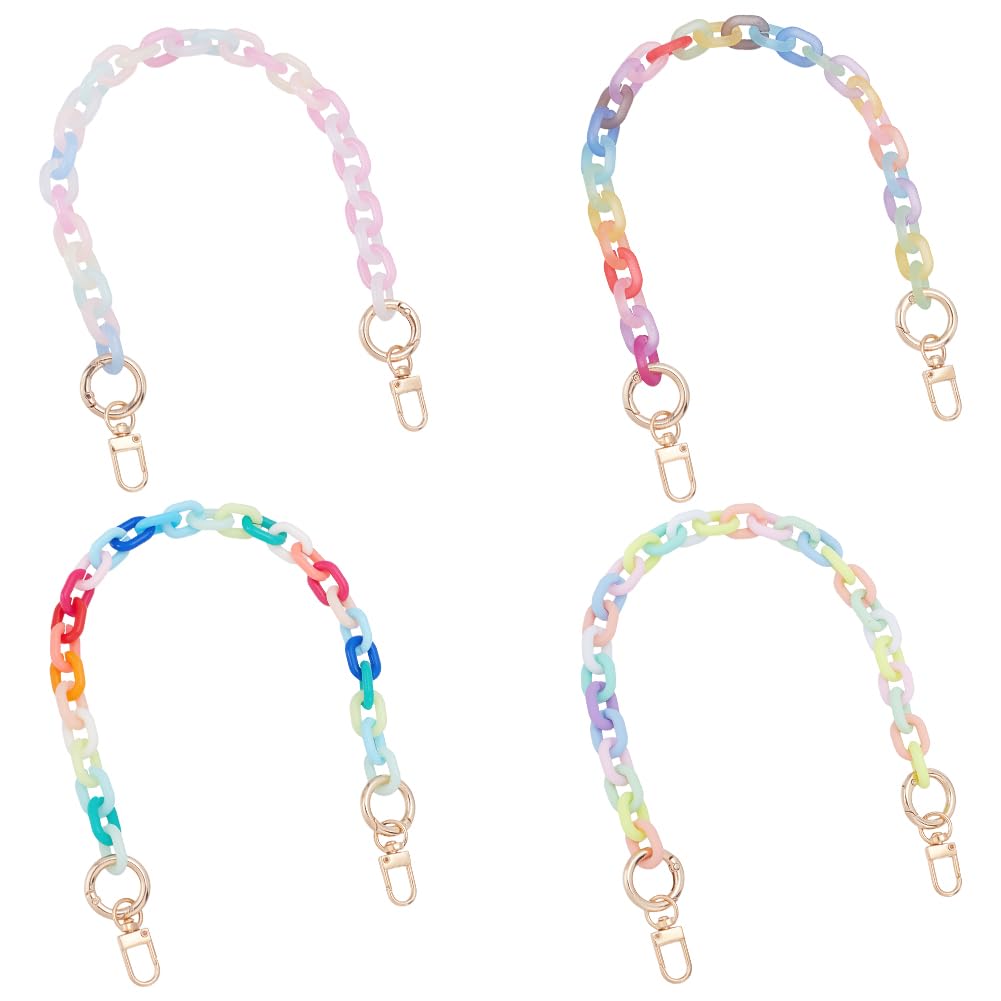 UNICRAFTALE 4 Colors 40cm Rainbow Acrylic Purse Strap Bag Chain Cute Handle Replacement Handbag Crossbody Shoulder Strap Accessory Decoration for Bags Purse DIY Making-image-34