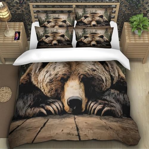 Parure de lit effet 3D ultra douce en microfibre premium avec housse de couette zippée