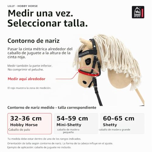 Miniatura 3 de Pfiff 103111 Hobby Horsing, Trense Sin Mordeduras Para Caballos De Peluche Para Hobby, Color Negro