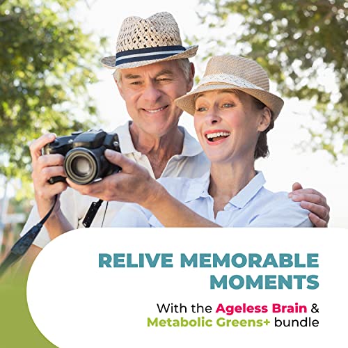 Ageless Brain Memory Supplements For Brain And Metabolic Greens Superfood Powder Bundle - Memory Supplement And Digestive Enzyme Blend #TOP2