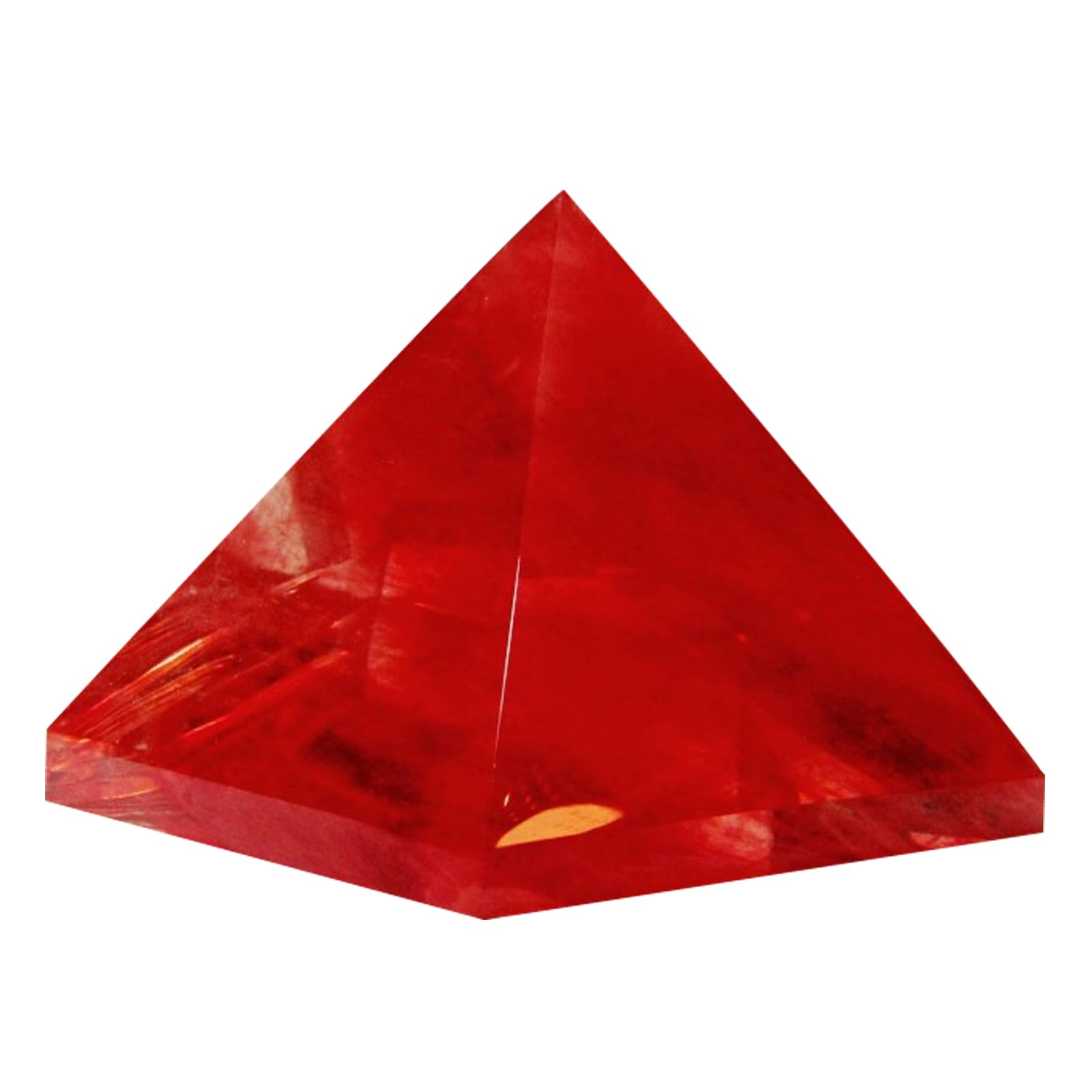 Piramide di cristallo rosso fuso – Ornamento piramidale di cristallo rosso | per scrivania da ufficio e decorazioni per la casa, piramide energetica Feng Shui, accessorio per meditazione Reiki,