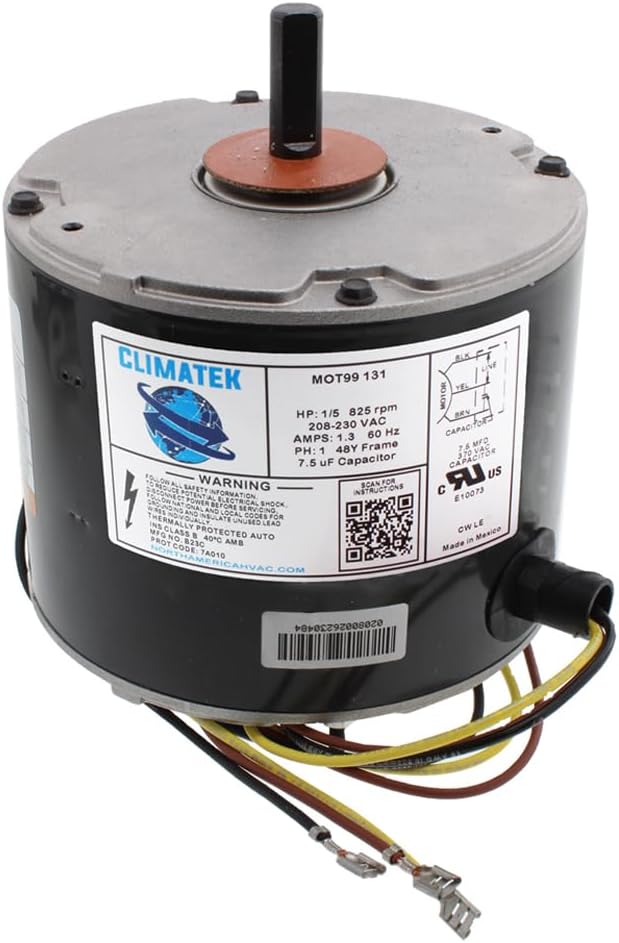 ClimaTek 1/5 HP Fan Motor - Exact Replacement for Day & Night - 7 Inches - Fan Motor Replacement Part