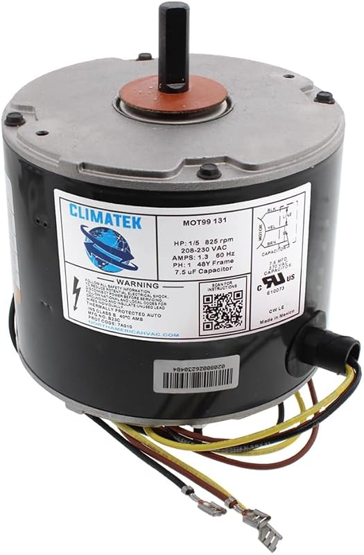 5KCP39GFS166S - ClimaTek Exact Replacement for GE 1/5 HP Fan Motor