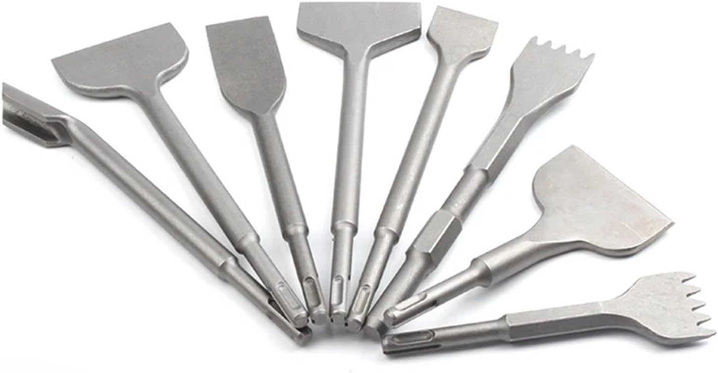 Electric Hammer, Impact, Electric Pick, Round Shank, Flat Chisel, Toothed U-Shaped Pick, Cement Wall Slotting Shovel(73.5-163.5mm)