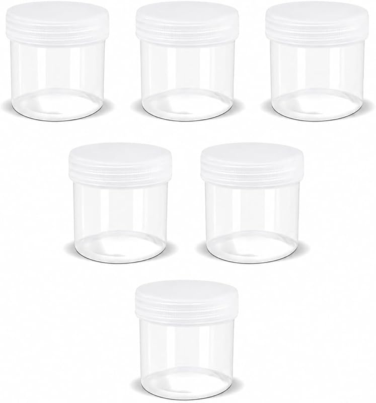 Frascos transparentes ASEVAT com tampa e etiquetas, 30 mL, pacote com 6