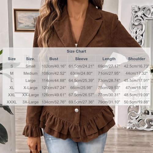 Fall Jackets for Women Corduroy Single Breasted Button Fitted Waist Coat - image 4