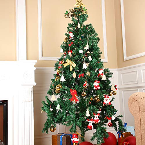 Tatuo 100 Pieces Wooden Christmas Tree Cutouts Embellishments Hanging Ornaments With Ropes For Christmas Decoration, Festival, Wedding, Craft #TOP4