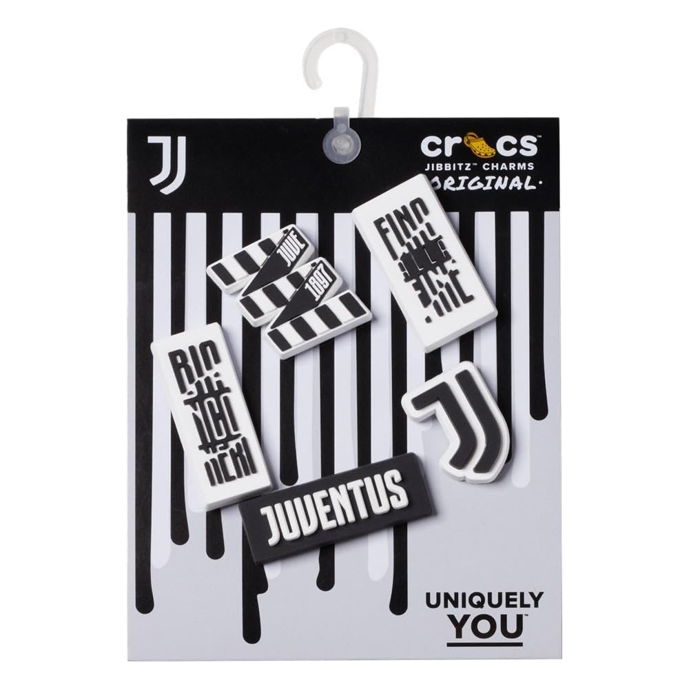 Crocs Unisex's Juventus 5-pak zawieszek do butów, wielokolorowe, jeden rozmiar, wielobarwny, Rozmiar Uniwersalny