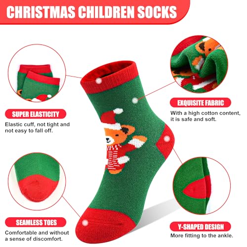 Christmas Socks Kids Socks Children Xmas 6 Pairs Toddler Socks Gift Warm Winter Crew Socks for Boys Girls 0-9 Years2
