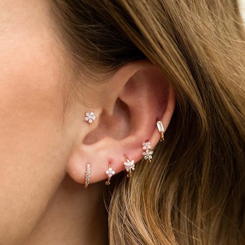 Small Stud Hoop Earrings for Women Trendy Gold Huggie Earring Sets for Multiple Piercing Dainty Earring Stacks Cartilage Earring Jewelry Gifts4