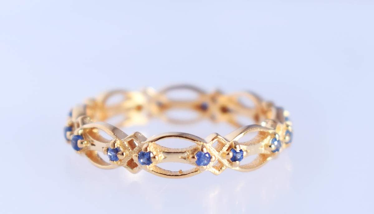Round Blue Topaz Partywear Collection 925 Sterling Silver with Gold Plated Handmade Ring