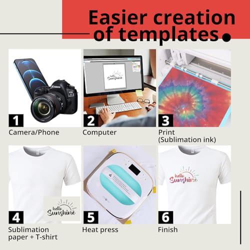 HTVRONT 5 Pack Polyester Sublimation T-Shirts Blanks - White Blank Crew Neck Short Sleeve Sublimation Shirts2