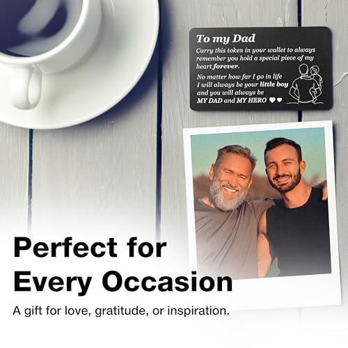 Engraved Wallet Card for Dad from Son – Thoughtful Father’s Day Gift, Birthday, Anniversary Keepsake, Inspirational Love Card for Father2
