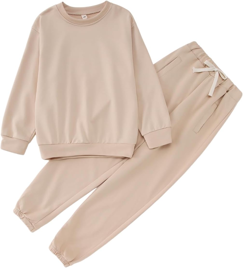 MODNTOGA Big Kid Plain Sweatsuit Set 2PCS Crewneck Sweatshirt and Sweatpants Set for Boys Girls Activewear Fall Winter Outfit MODNTOGA Big Kid Plain Sweatsuit Set 2PCS Crewneck Sweatshirt and Sweatpants Set for Boys Girls Activewear Fall Winter Outfit
