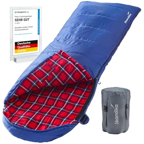 skandika Dundee Decken-Schlafsack, Luxus-Qualität, Baumwolle/Flanell Innenfutter, bis -20°C,...