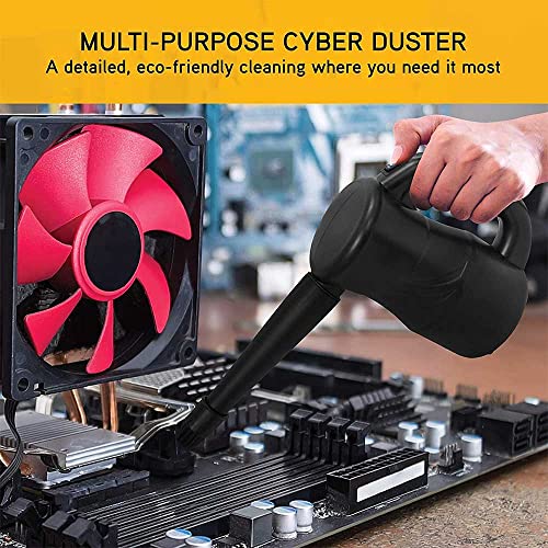 Image of XPOWER A-2S Cyber Duster Electric Air Duster for Dusting, Drying, Inflating, Blowing, Car Detailing, Computer, Leaf Blowing, 90 CFM, 2 Nozzles + 1 Brush, High Performance Motor, Eco-Friendly, Black