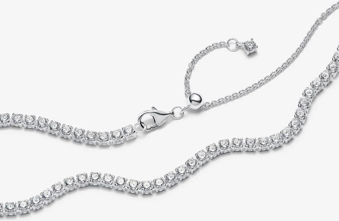 PANDORA 393806C01-40 Silber-Kette Tennis Choker 393806C01