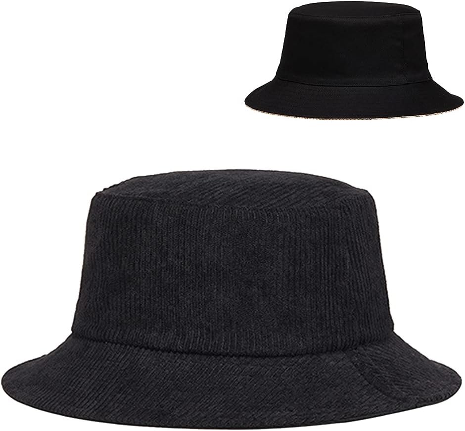 Belsen Corduroy Reversible Bucket Hat Unisex Cotton Twill Canvas Sun Fishing Hat - Image 2