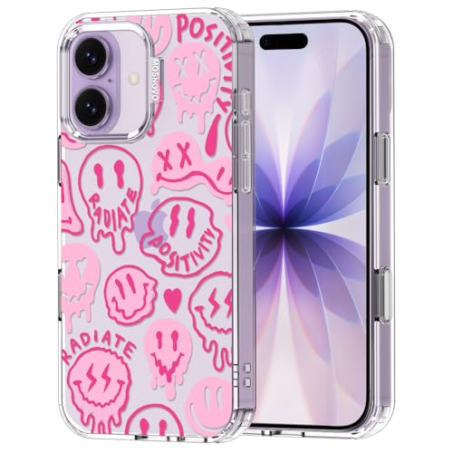 Coque iPhone 17 antichoc transparente motif rose TPU souple protection 2m