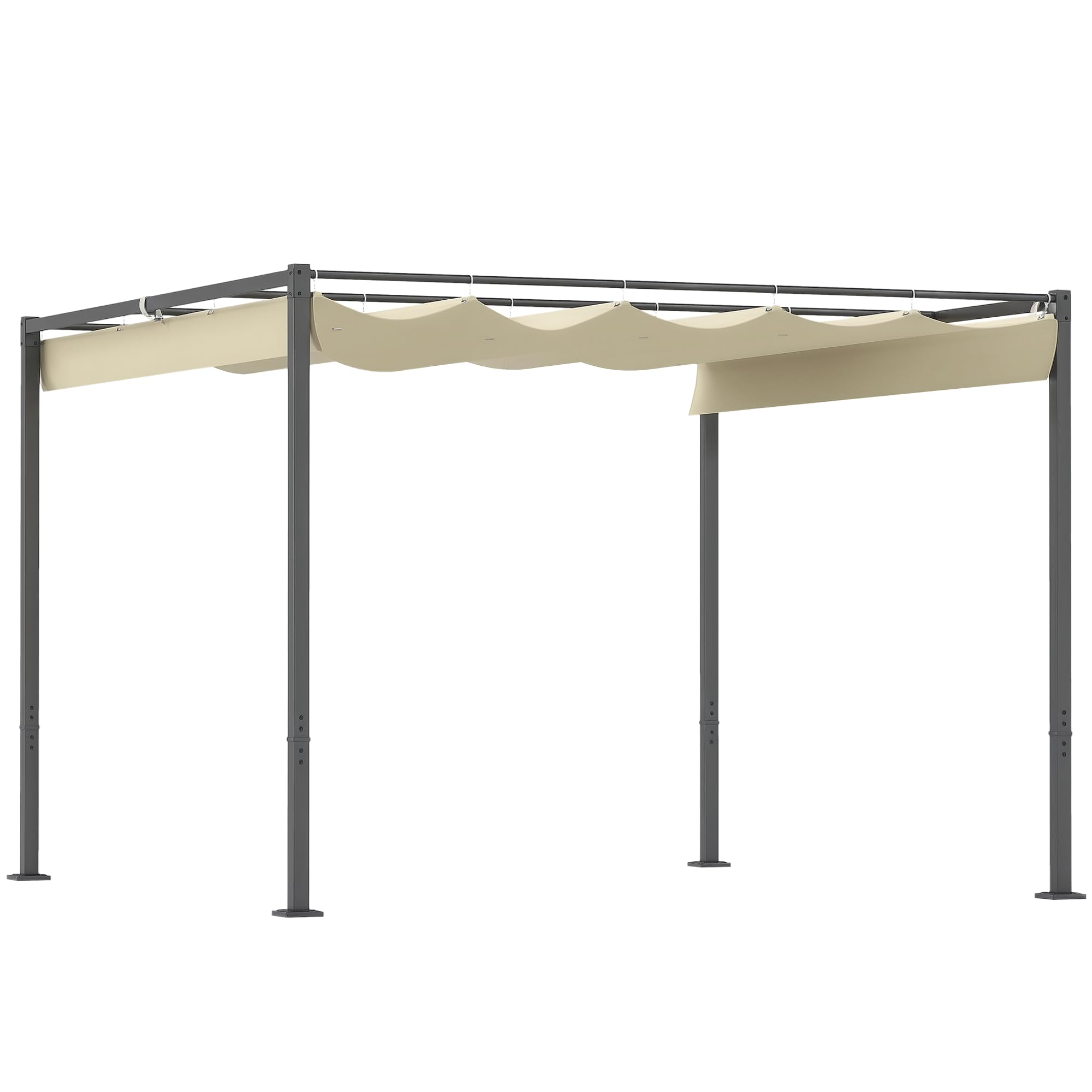 Outsunny Pergola 3x3m Gartenpavillon mit magnetischem Pad und UV-Schutz