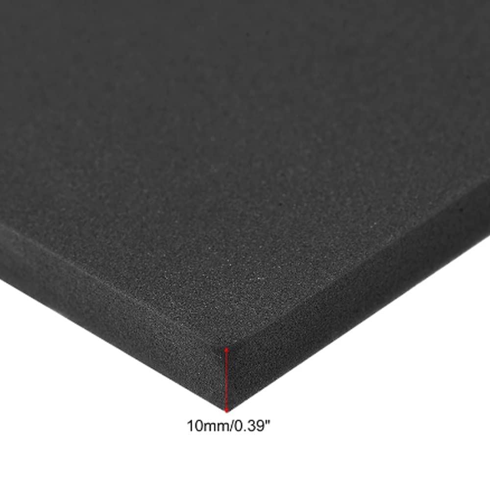 Feuilles d'artisanat en mousse EVA 25x25 cm-couleurs assorties for les projets de bricolage for enfants-10mm d'épaisseur-lot de 4 feuilles d'artisanat(Black)
