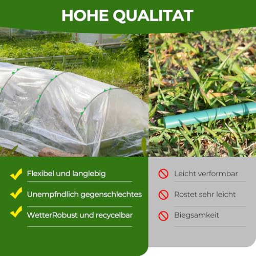 40Pcs Pflanztunnel Bögen，155×65cmFolientunnel für Hochbeet mit 106 Teilen，Pflanztunnel Bögen für Hochbeet,Frühbeet Tunnel DIY Pflanze Unterstützungfür Garten Zeile Abdeckung Pflanzen Obst Gemüse