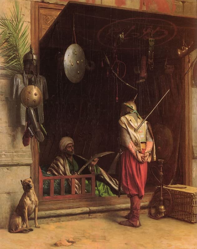 Peinture sur Toile Un Marchand D'armes Au Caire Décoration