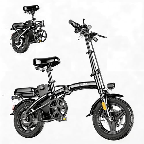 HLOIE Folding Electric Bike for Adults Peak 750W Motor 23MPH Max Speed Foldable Electric Bicycles 14 Ebike 48V12AH Battery 35 Miles PAS Range Mini E Bikes for Adults and Teens
