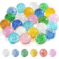 iFunLong 24 Pcs Glitter Bouncy Balls for Kids, 32mm 6 Colors Rubber Bounce Balls Bulk for Party Favors, Goodie Bag Fillers, Easter Gift Bag Stuffers, Basket Stuffers, Classroom Prizes