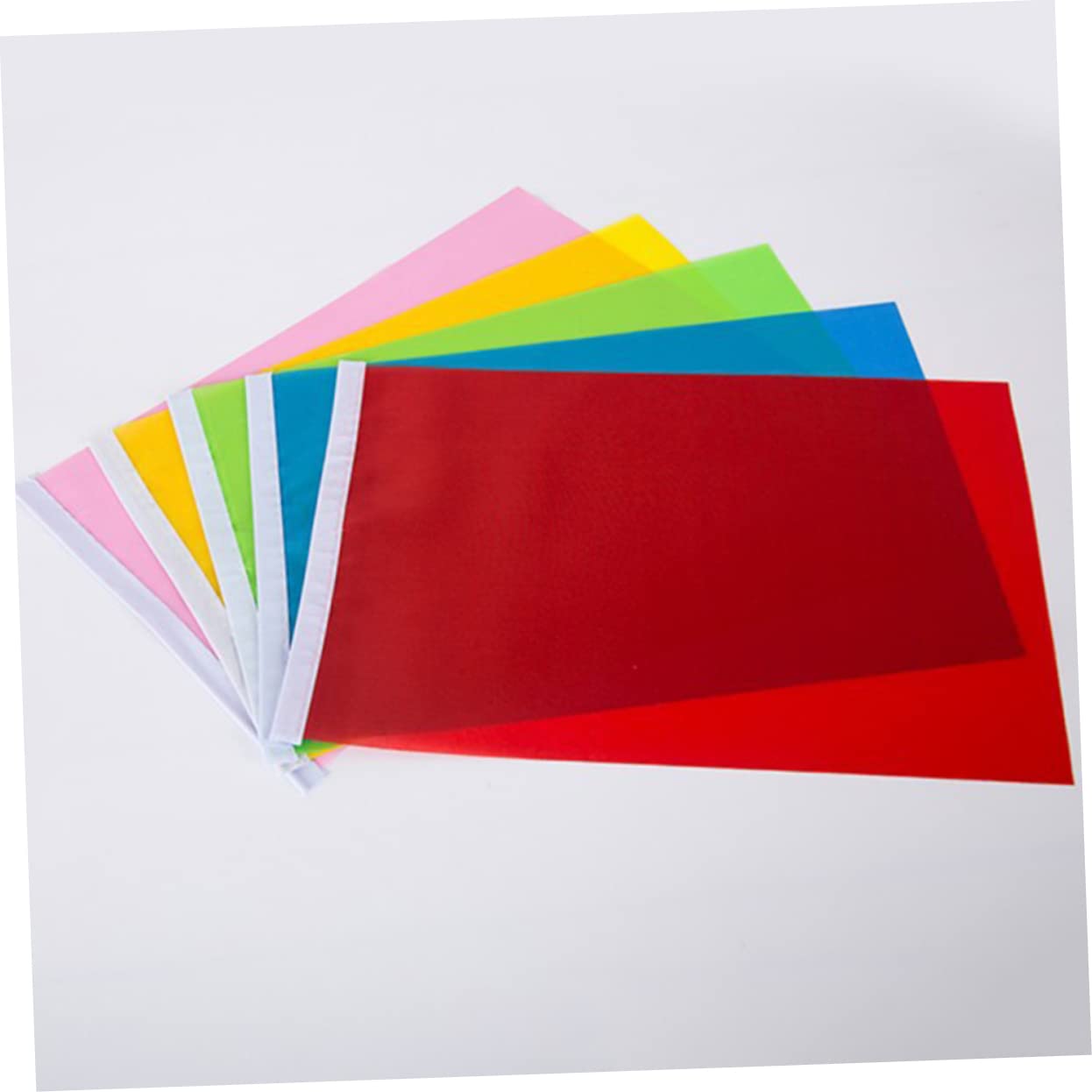 100piezas Banderines Cuadrados De Mano Rojos Mini Banderas Para Fiestas Celebraciones Bandera Ondeante Color Sólido