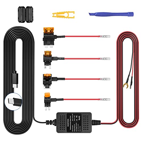 Upgraded Dash Cam Hardwire Kit, Type-C USB Hard Wire Kit 12V-24V to…