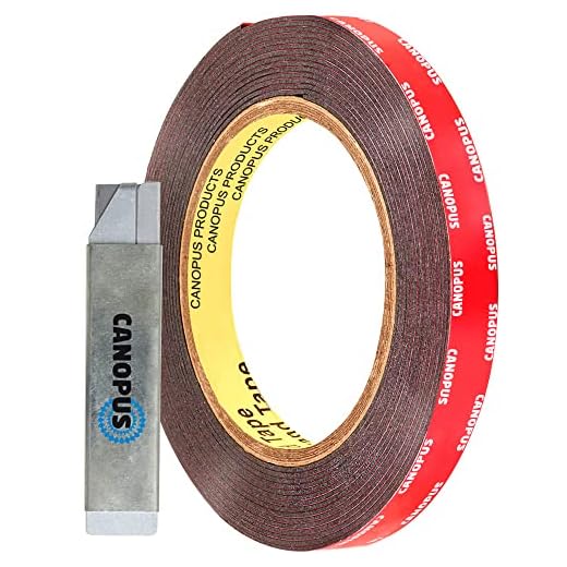 CANOPUS 3M VHB 5925 (10 mm x 3 m), Vattentät Dubbelhäftande tejp, Självhäftande Monteringstejp, Akrylskumtejp, perfekt för LED-band, hem, kontor, skolapplikationer, mörkgrå
