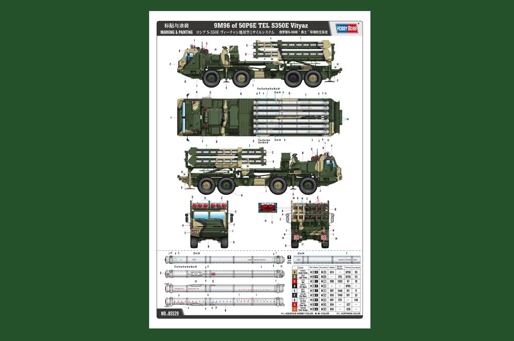 HobbyBoss 1/35 9M96 vers 50P6E Tel S350E Vityaz