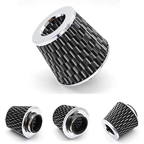 Aotokoop Universal Clamp-On Air Filter, Washable Filter, High Flow Tapered Air Intake Cone Filter, Flange Diameter 3 Inch - Black #TOP2