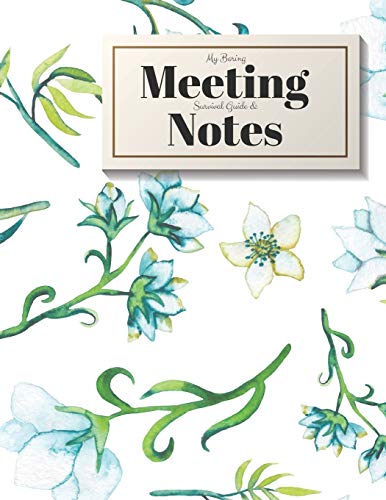 My Boring Meeting Survival Guide and Notes: 8.5x11 Meeting Notebook and Puzzle Book