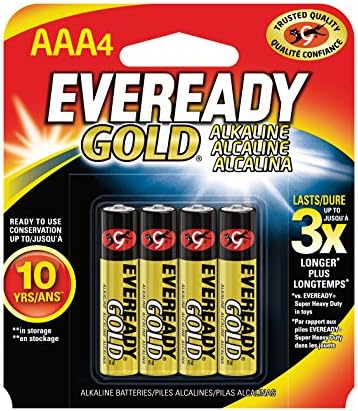 Eveready Gold Alkaline Batteries AAA, 4-Count (Pack of 3)