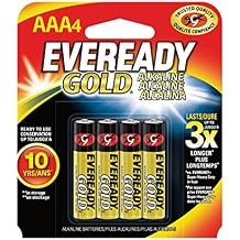 Eveready Gold Alkaline Batteries AAA, 4-Count Pack of 3