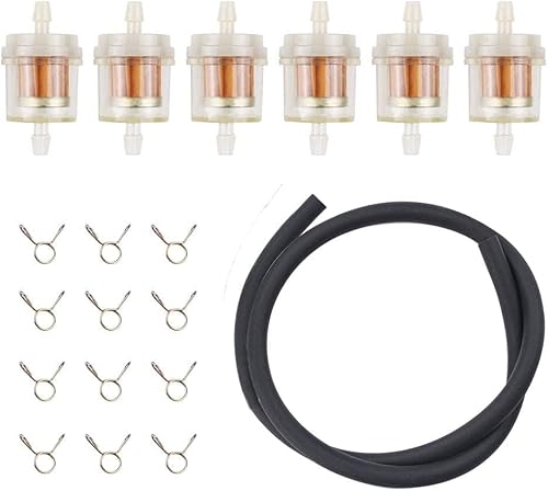 Miniatura 7 de Filtro de combustible universal de 1/4 pulgadas, manguera de línea de combustible de 4 pies de largo con abrazaderas para motocicleta, motor