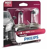 Philips Automotive Lighting 9003 VisionPlus Upgrade Headlight Bulb with up to 60% More Vision, 2 Pack (9003VPB2)