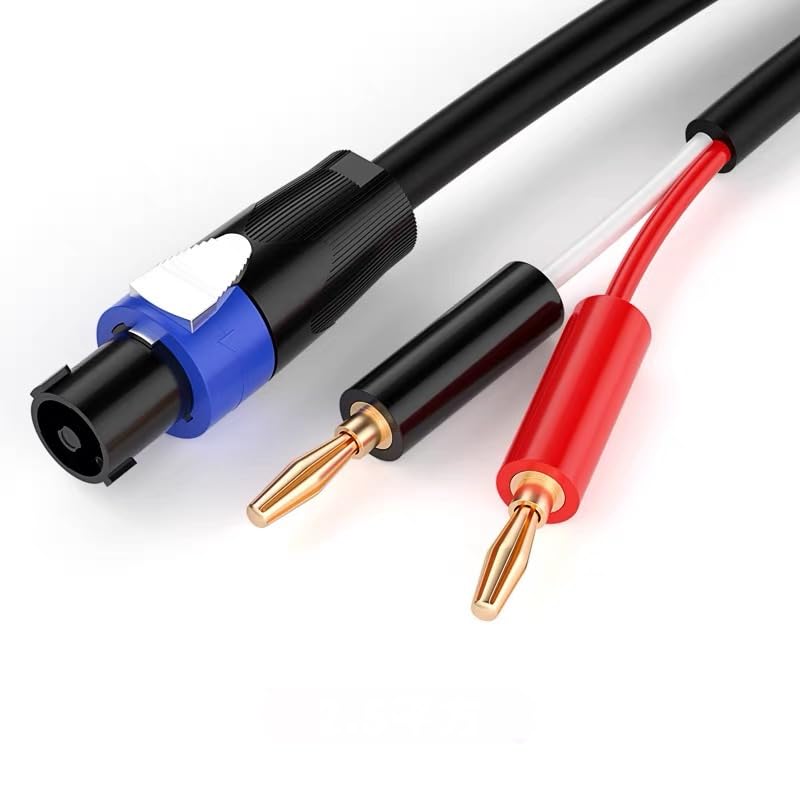 Molan Speakon to Speakon Cables, Professional 12 Guage AWG Audio Cord DJ Speaker Cable Wire with Twist Lock Bold Pure Copper core Audio Cable Suitable for 2500w (Terminal Style., 15 Feet)
