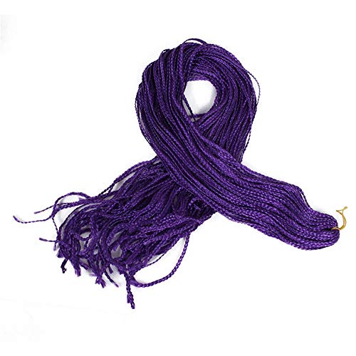10 Packs 28inches Pre-Looped Thin Box Braid Micro Crochet Twisted Hair Afro Kinky 3S Box Braids Synthetic Hair Extensions (purple)